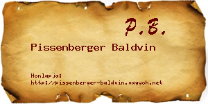 Pissenberger Baldvin névjegykártya